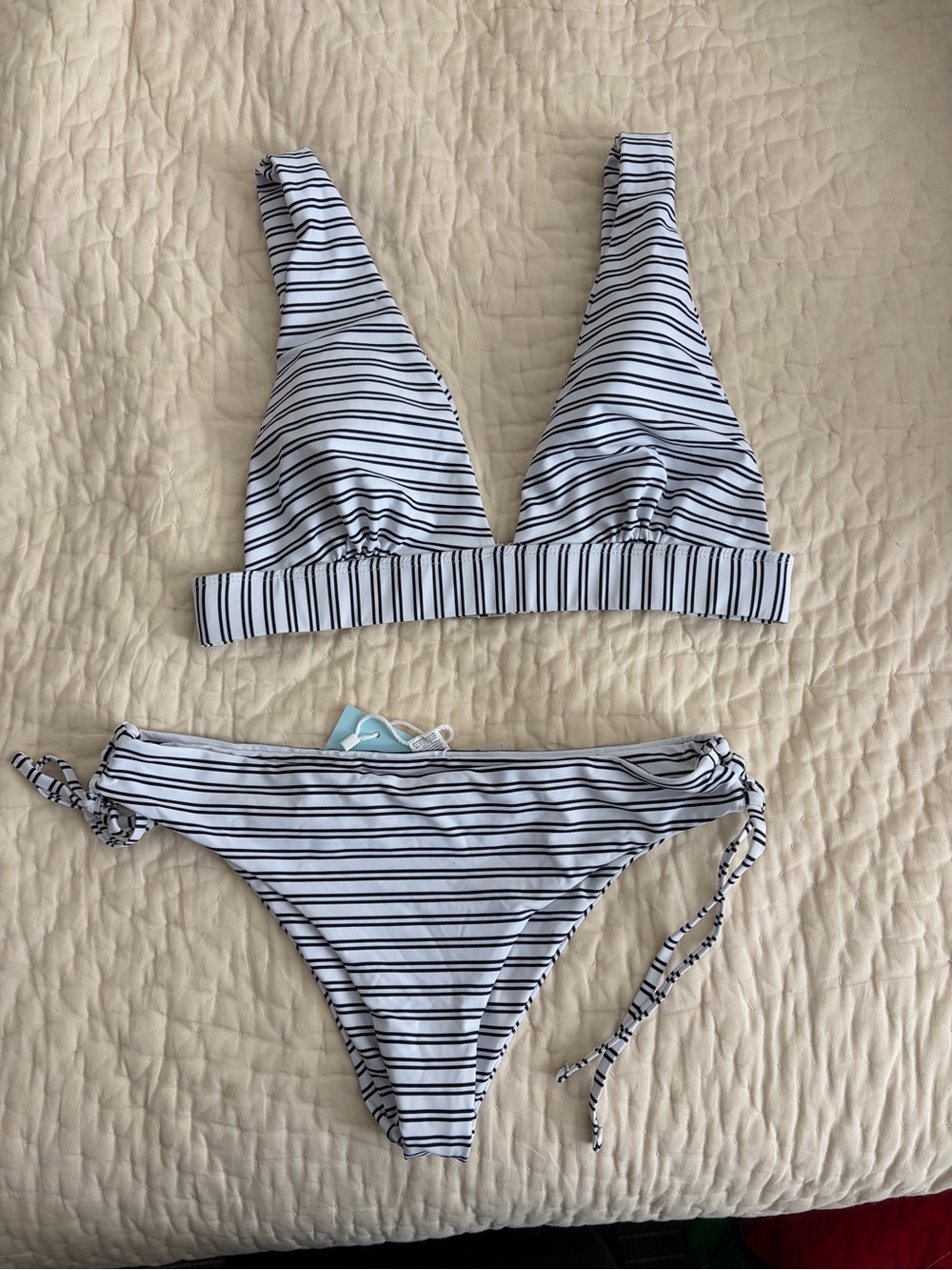 Striped bikini set